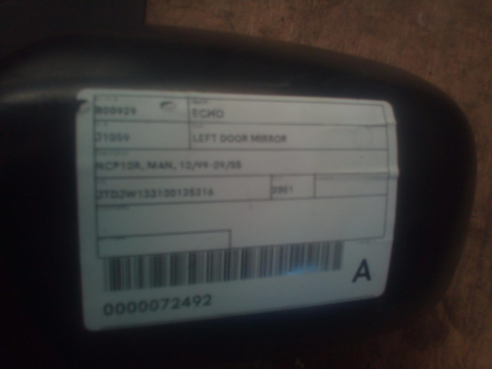 View Auto part Left Door Mirror Toyota Echo 2001