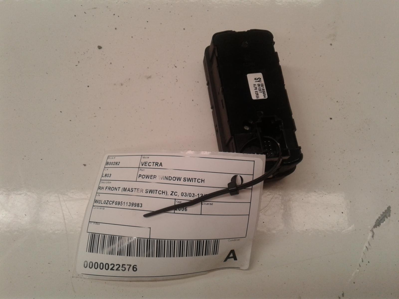 2006 Holden Vectra Pwr Dr Wind Switch View Auto part Pwr Dr Wind Switch Holden Vectra 2006