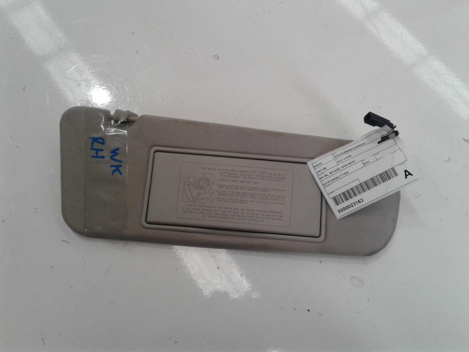2003 Holden Statesman/caprice Sunvisor View Auto part Sunvisor Holden Statesman/caprice 2003