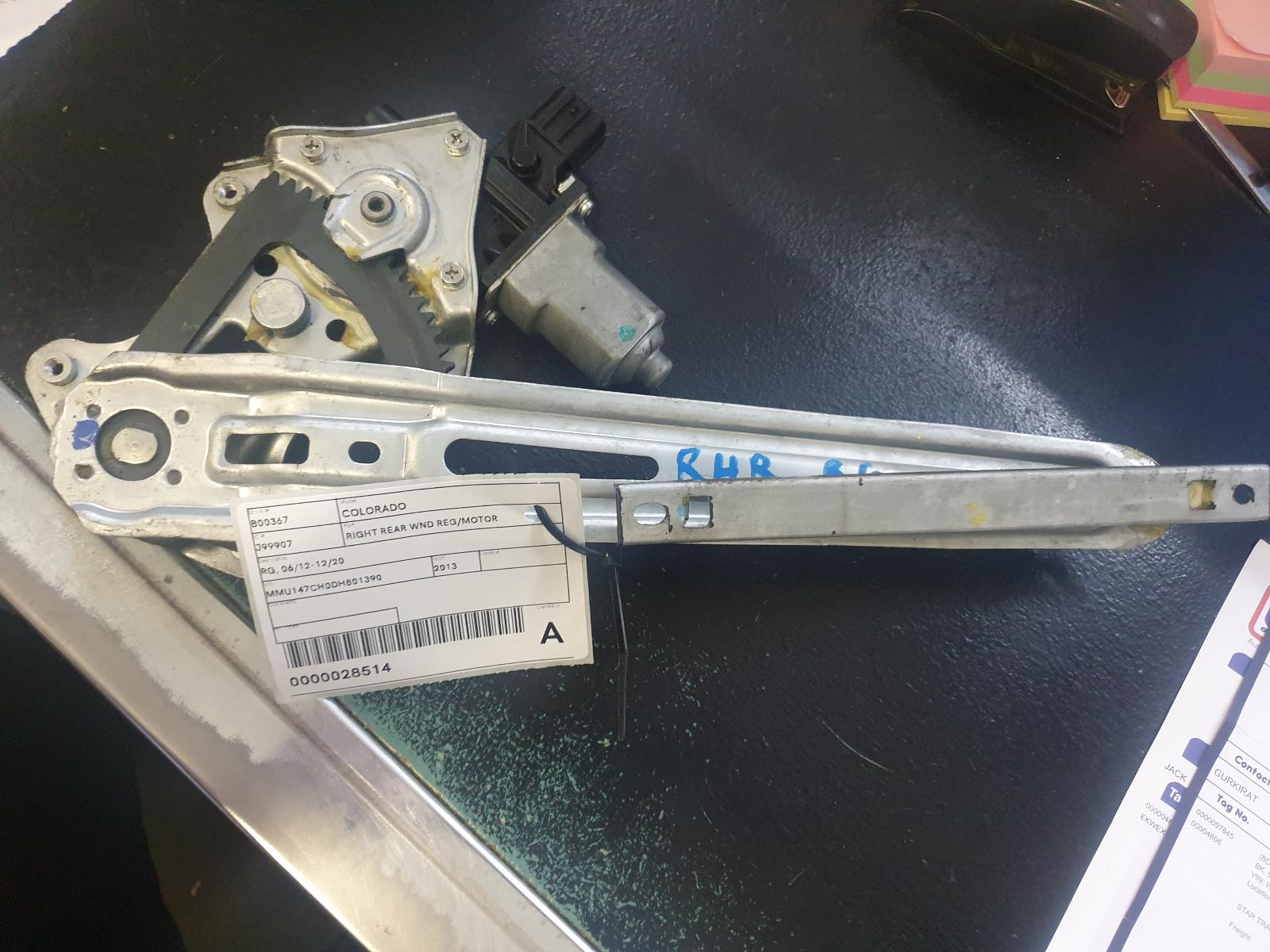 View Auto part Right Rear Wnd Reg/Motor Holden Colorado 2013