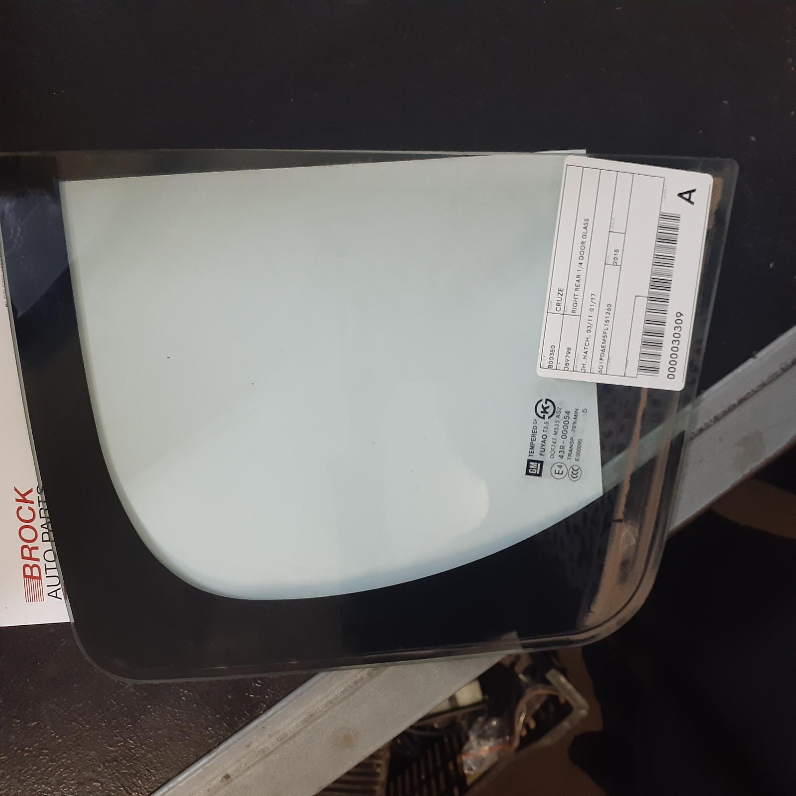 View Auto part Right Rear 1/4 Door Glass Holden Cruze 2015