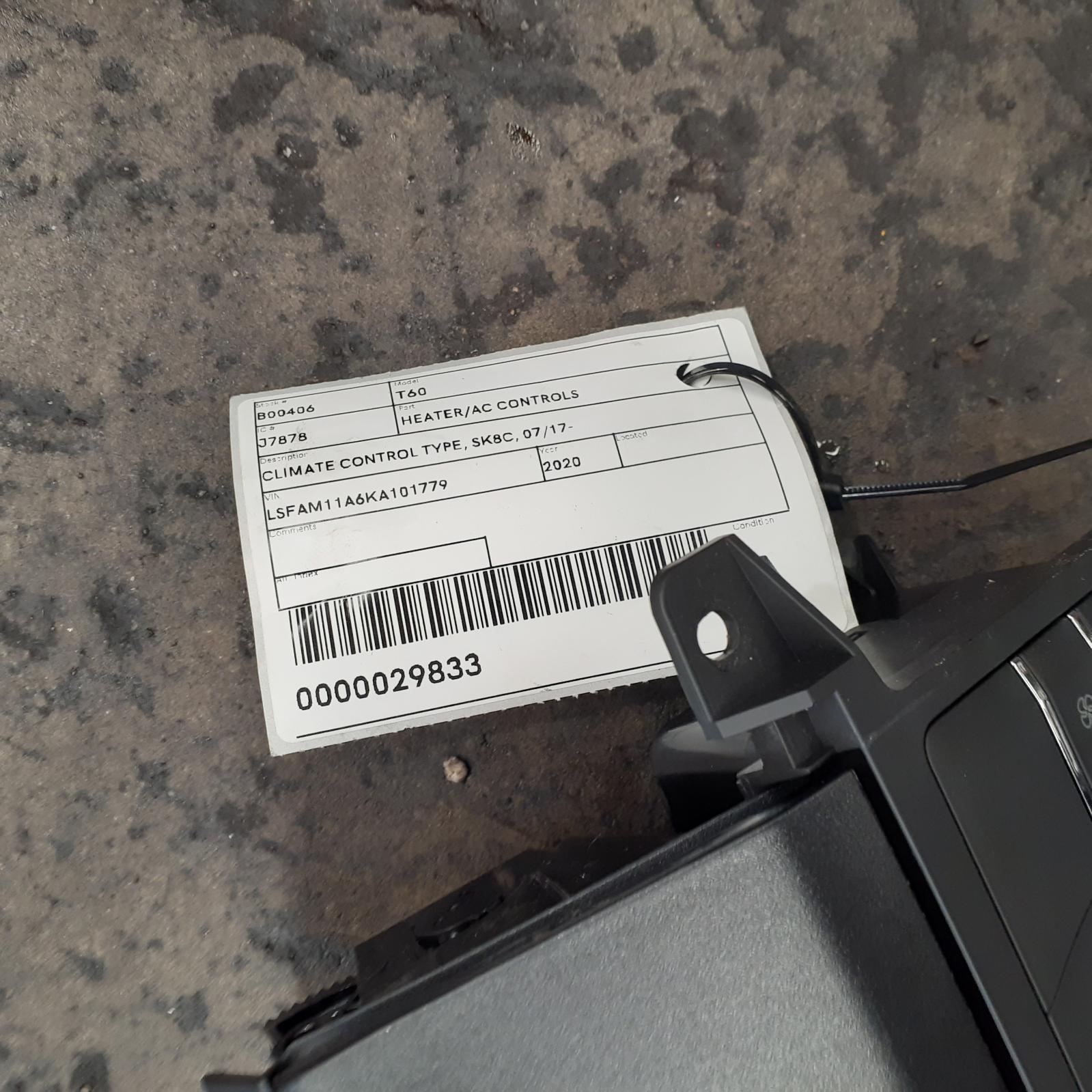 View Auto part Heater/Ac Controls Ldv T60 2020