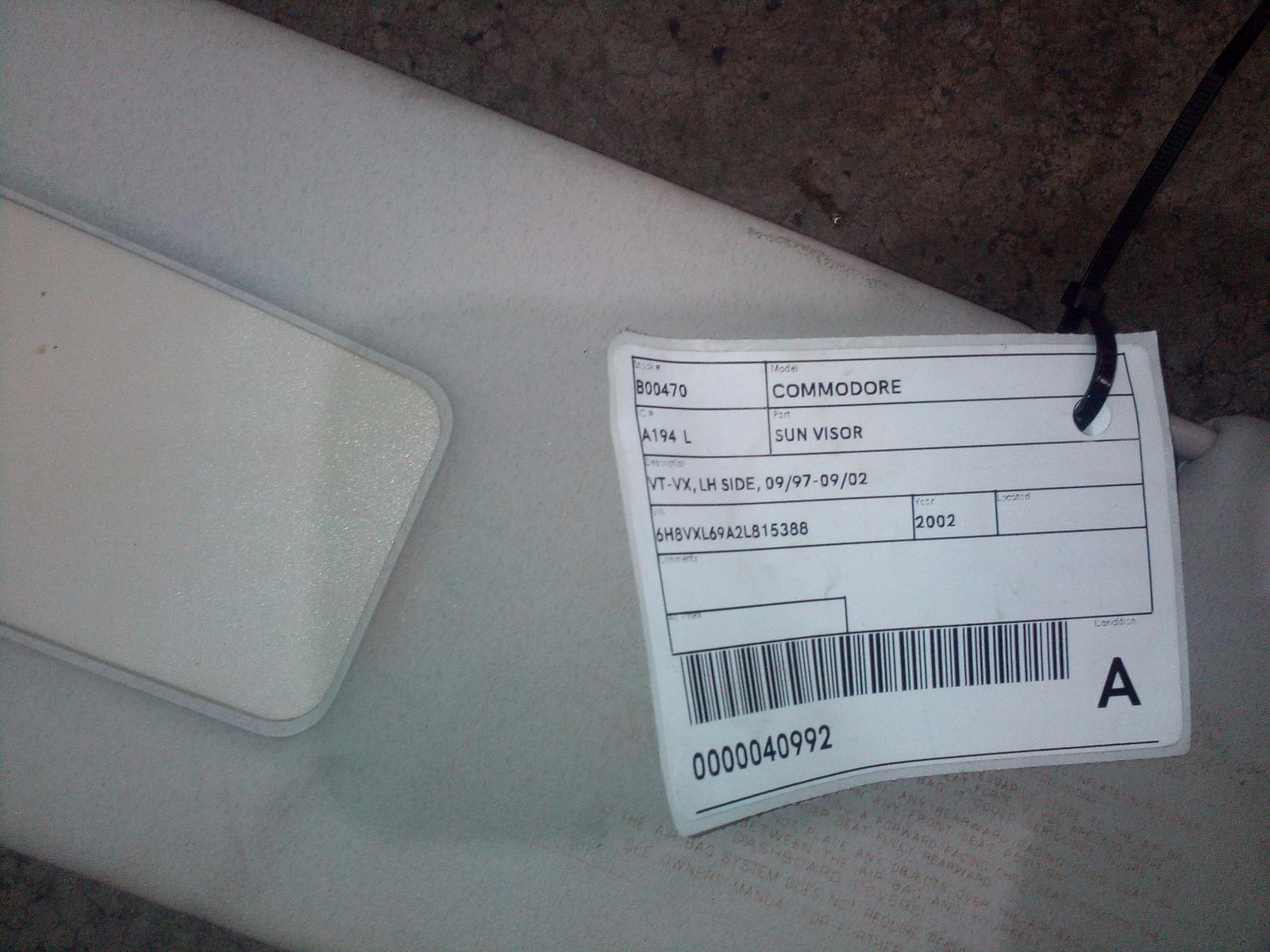 View Auto part Sunvisor Holden Commodore 2002