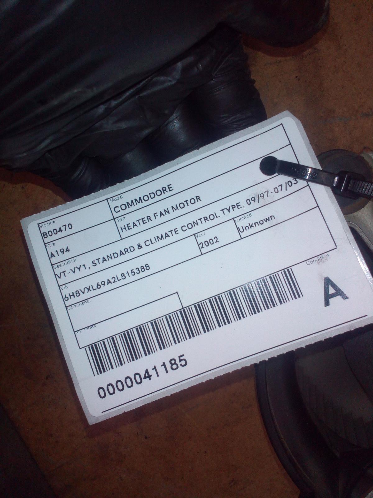 View Auto part Heater Fan Motor Holden Commodore 2002