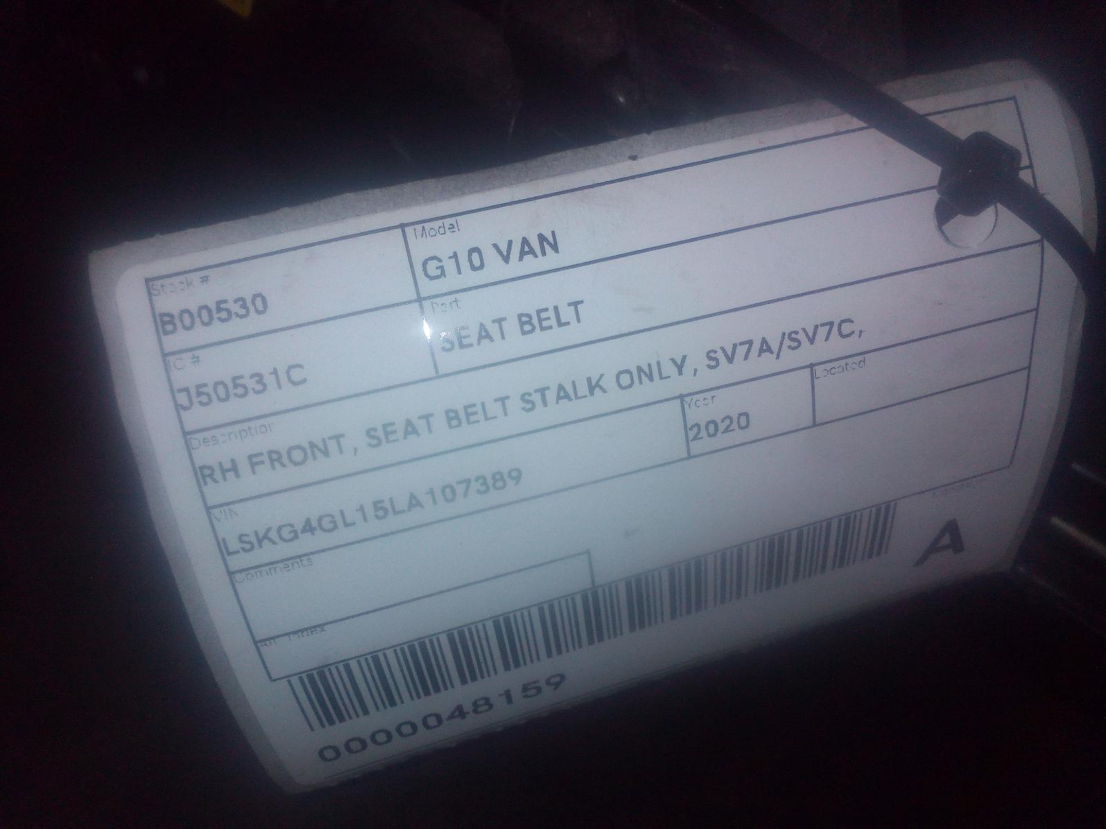 View Auto part Seatbelt/Stalk Ldv G10 2020