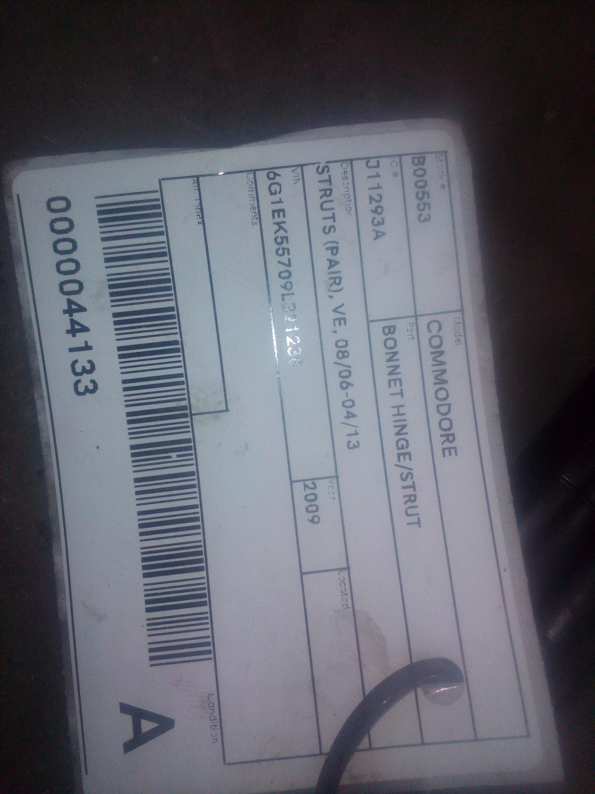 View Auto part Bonnet Hinge/Strut Holden Commodore 2009