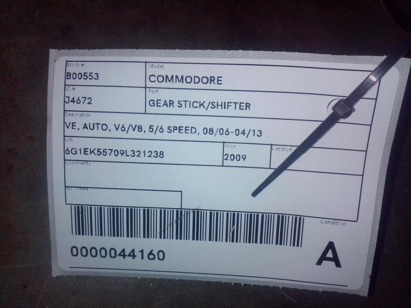 View Auto part Gear Stick/Shifter Holden Commodore 2009