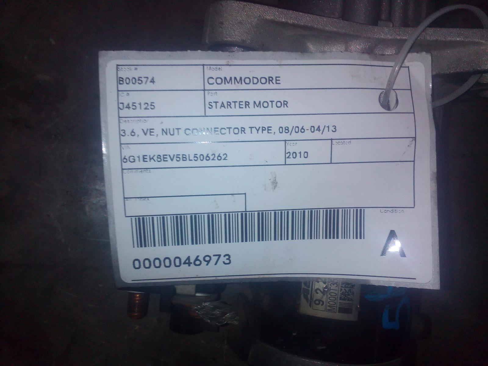 View Auto part Starter Holden Commodore 2010