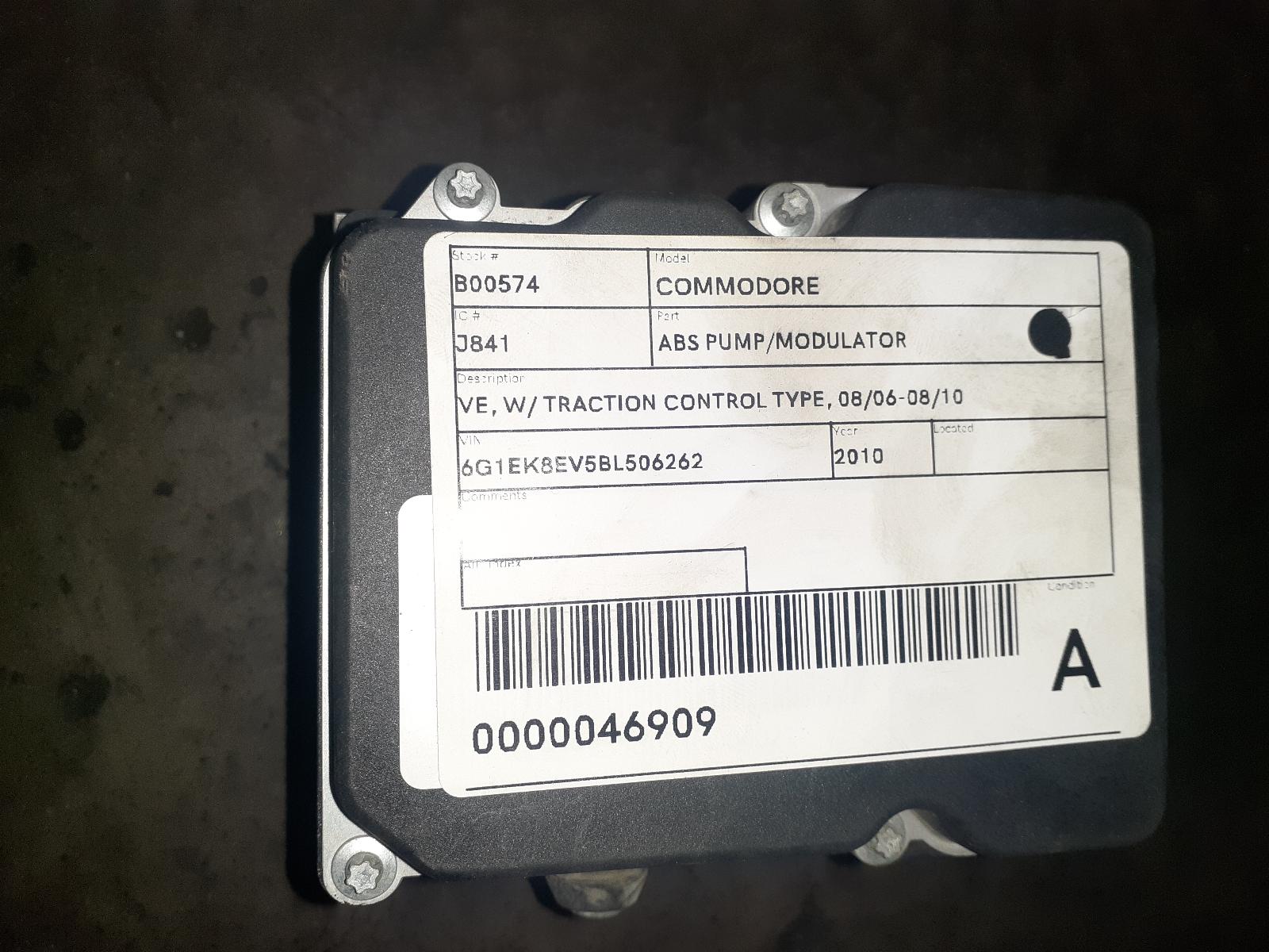 View Auto part Abs Pump/Modulator Holden Commodore 2010