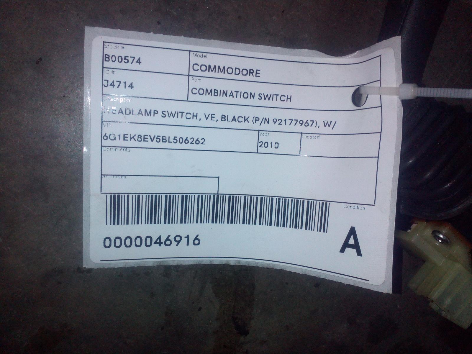 View Auto part Combination Switch Holden Commodore 2010