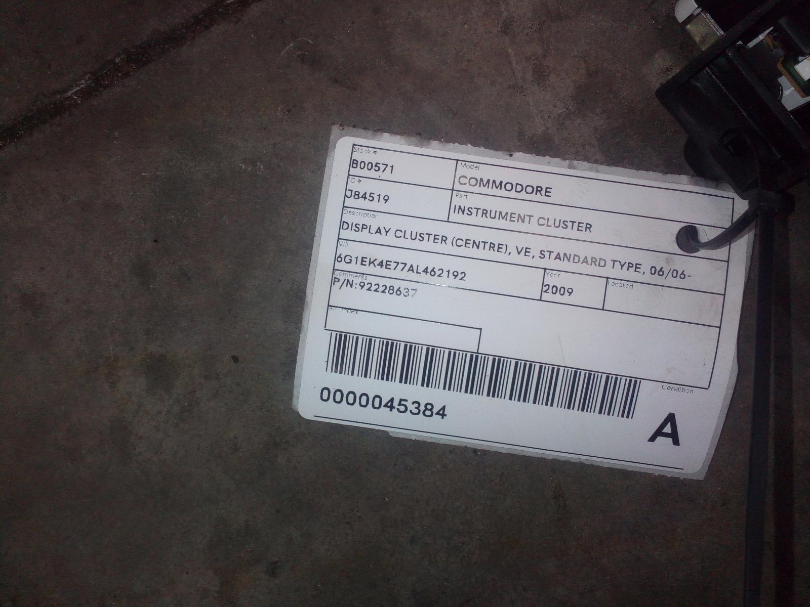 View Auto part Instrument Cluster Holden Commodore 2009