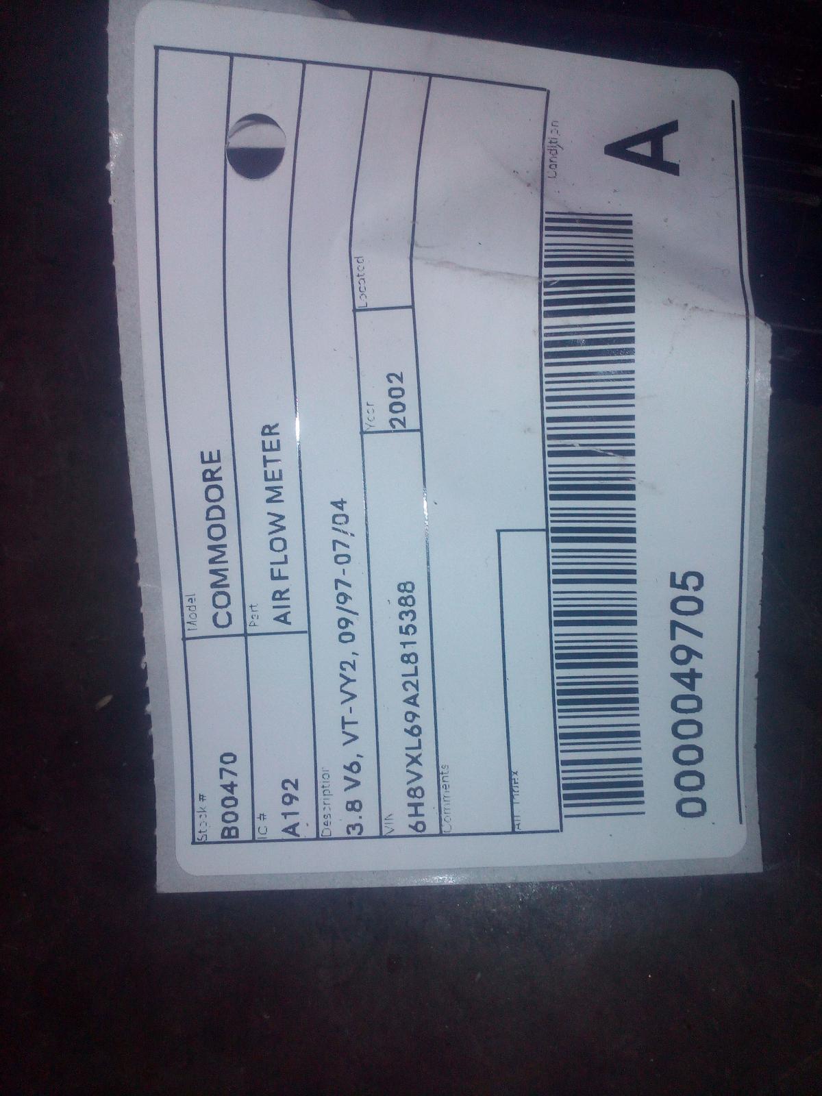 View Auto part Air Flow Meter Holden Commodore 2002