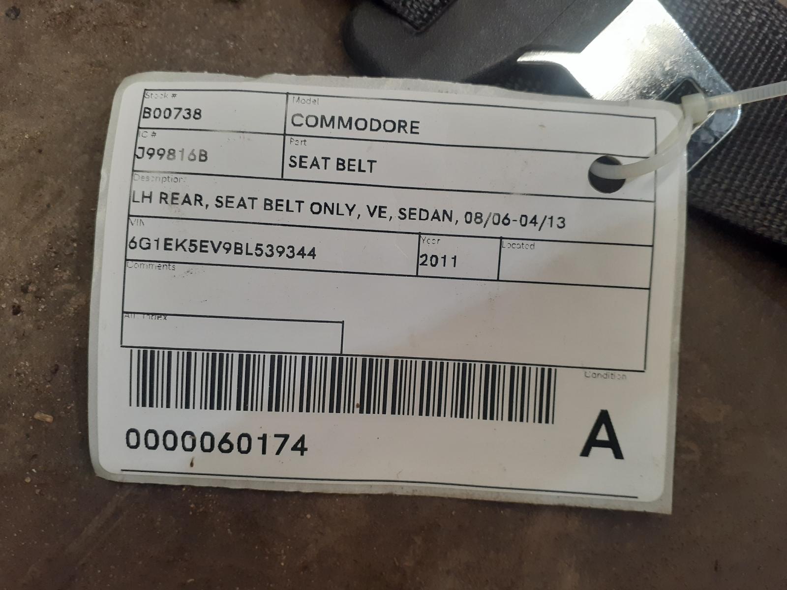View Auto part Seatbelt/Stalk Holden Commodore 2011