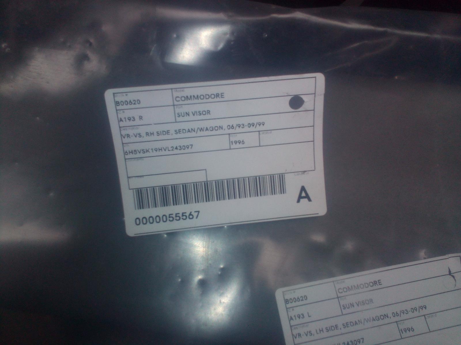 View Auto part Sunvisor Holden Commodore 1996