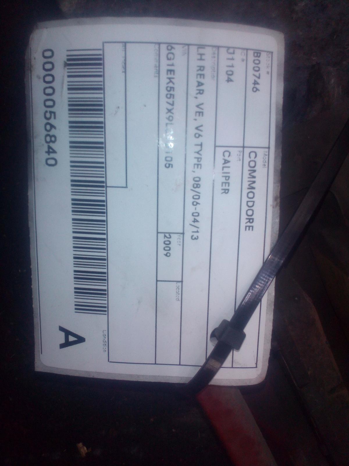 View Auto part Caliper Holden Commodore 2009