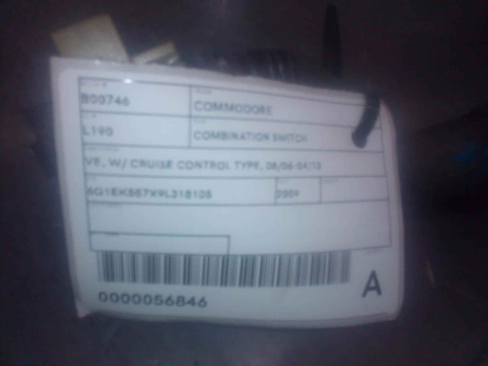 View Auto part Combination Switch Holden Commodore 2009