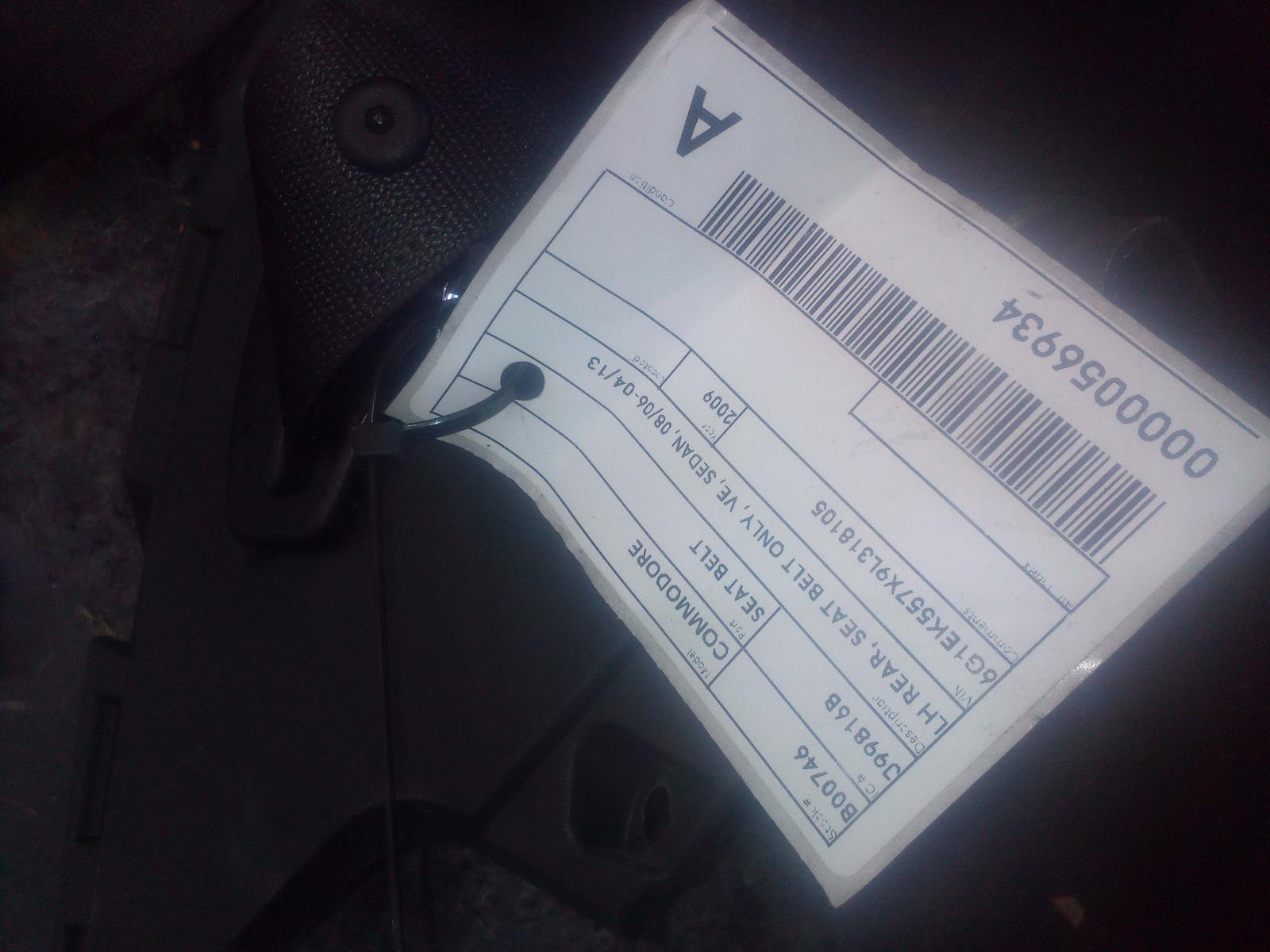 View Auto part Seatbelt/Stalk Holden Commodore 2009