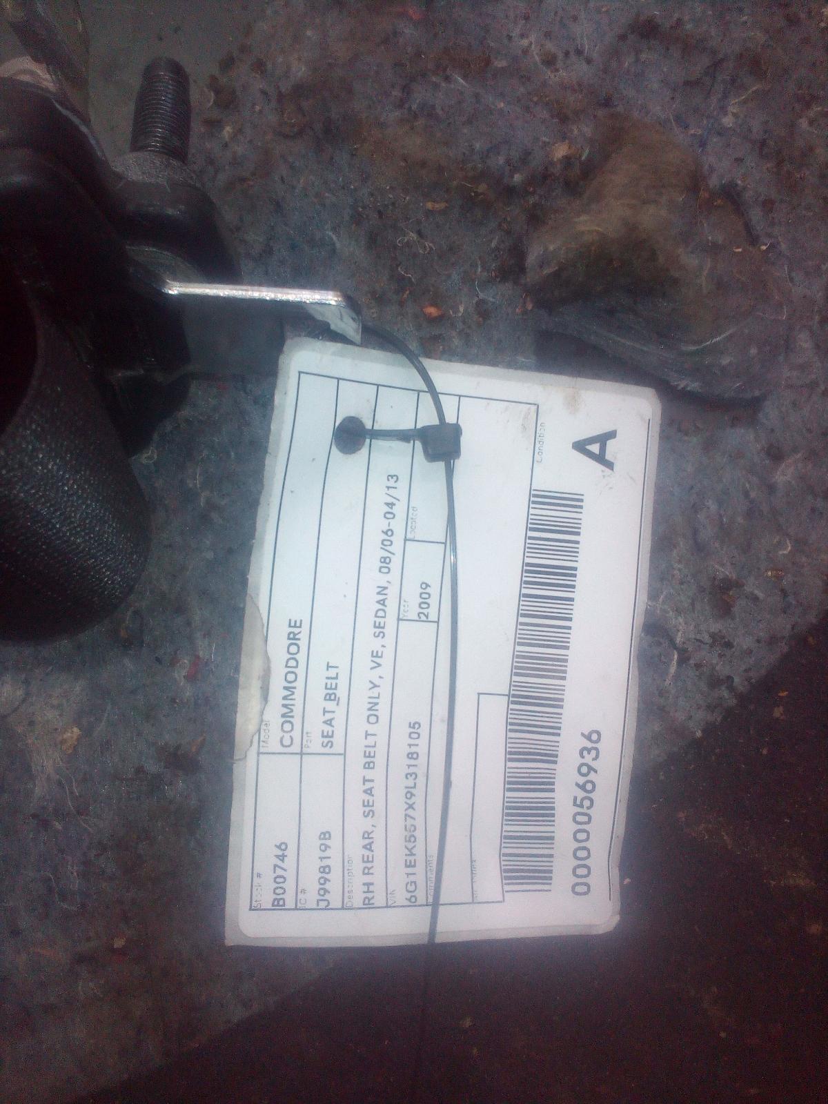 View Auto part Seatbelt/Stalk Holden Commodore 2009