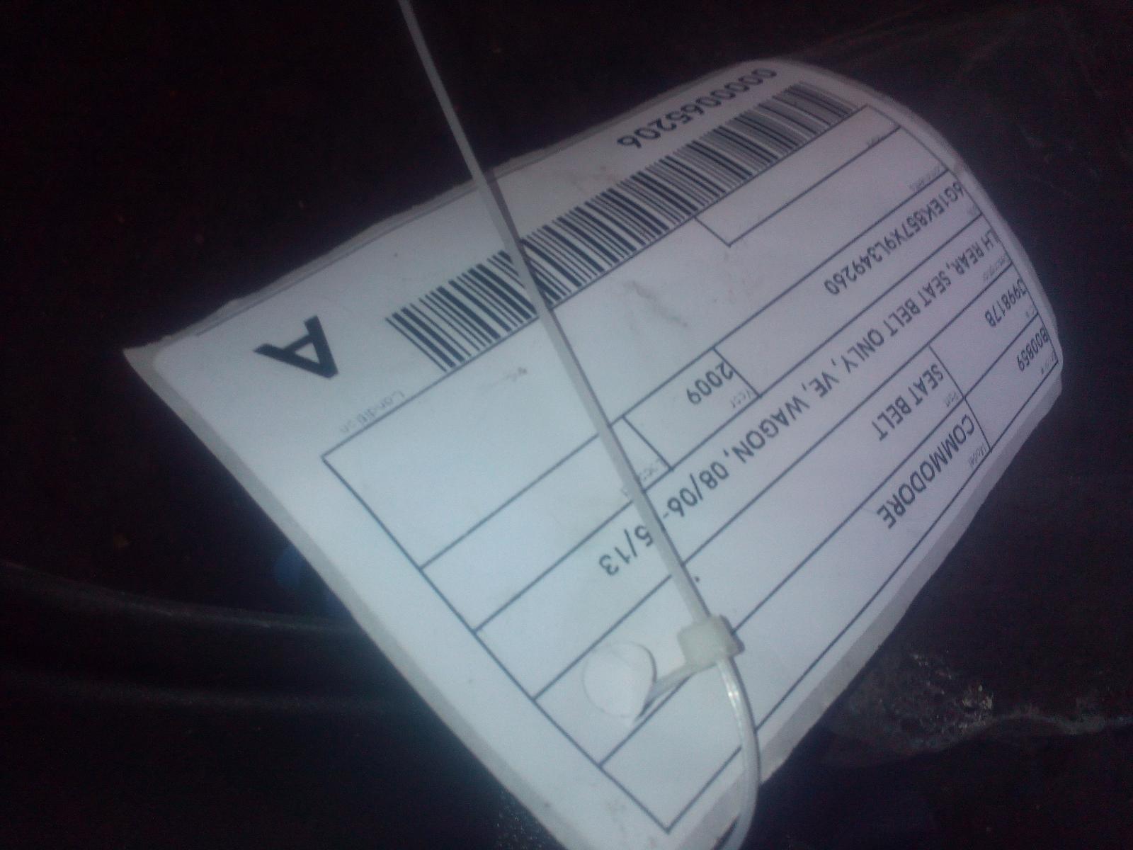View Auto part Seatbelt/Stalk Holden Commodore 2009