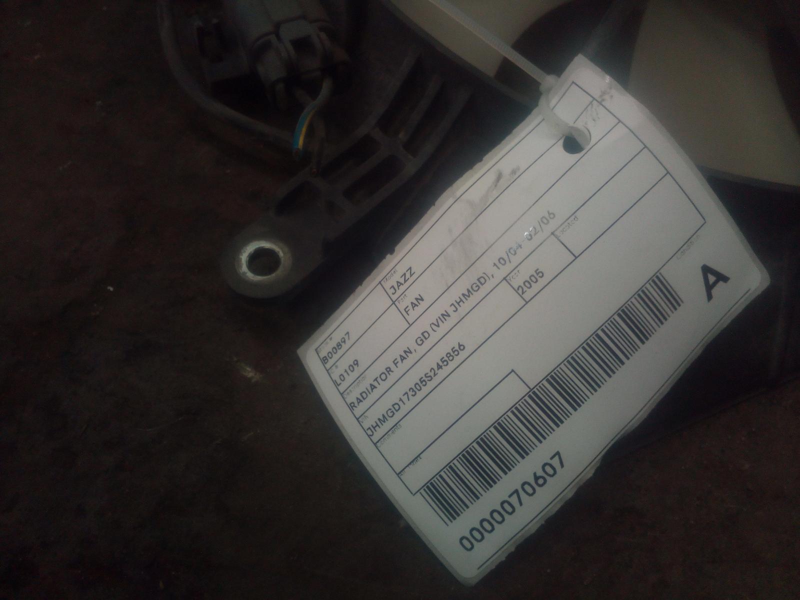 2005 Honda Jazz Fan View Auto part Fan Honda Jazz 2005